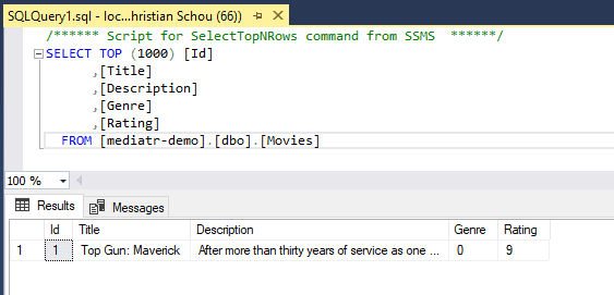 ssms, query, Query movies from SSMS (SQL Management Studio)