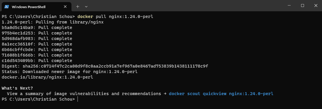 pull nginx from docker hub, nginx image, docker pull