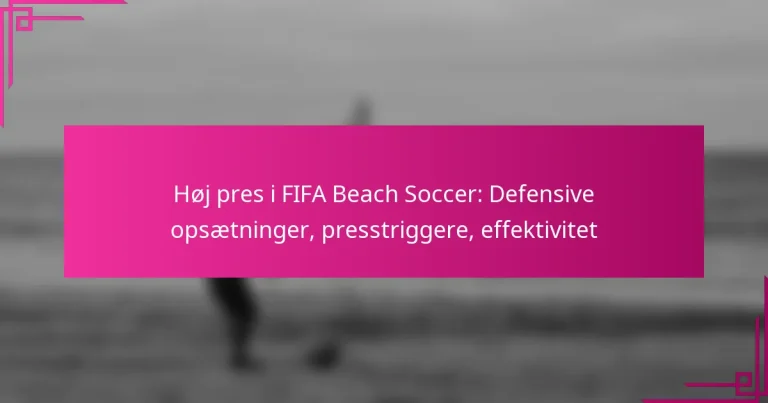 Høj pres i FIFA Beach Soccer: Defensive opsætninger, presstriggere, effektivitet