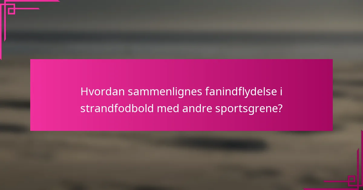 Hvordan sammenlignes fanindflydelse i strandfodbold med andre sportsgrene?